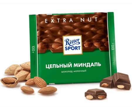 Шоколад-Риттер-Спорт-Цельный-миндаль-молочный