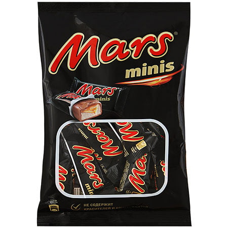 Шоколадные конфеты Марс (Mars) minis, 182 гр.