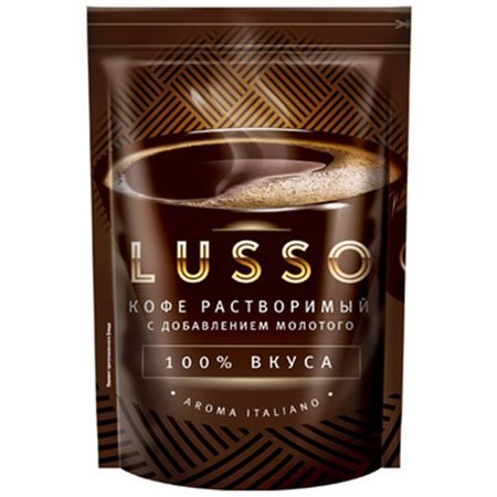 Кофе Lusso растворимый с добавлением молотого, 40гр
