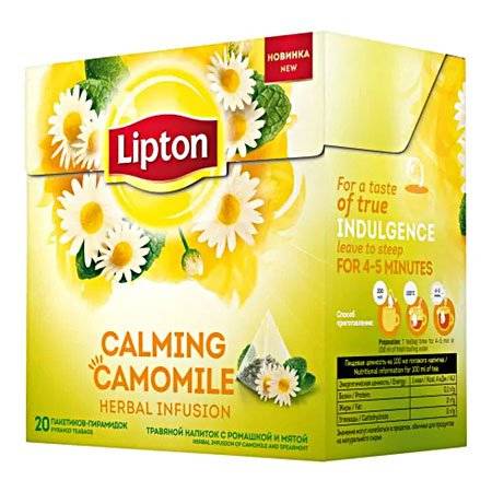 Чай Липтон Calming Camomile травяной с ромашкой и мятой