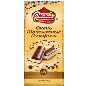 Шоколад Россия Пузырьки белый
