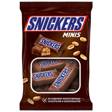 Шоколадные конфеты Сникерс (Snickers) minis, 180 гр.