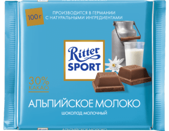 Шоколад Риттер Спорт Альпийское молоко