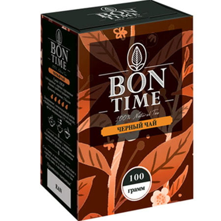 Чай Бонтайм (Bontime) черный индийский 100 гр. картон