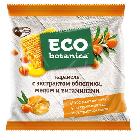 Карамель Eco-botanica вкус облепиха/мёд, 150 гр.