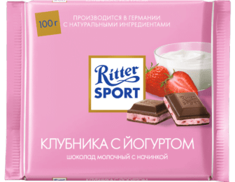 Шоколад Риттер Спорт с клубничным йогуртом