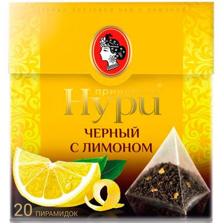 Чай Принцесса Нури чёрный с лимоном, 20 пирамидок