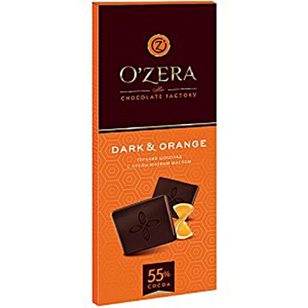 Шоколад O`Zera горький Dark & Extra Orange 55%, 90 г