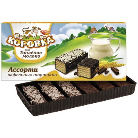 Торт вафельный Рот Фронт Коровка ассорти 200 г
