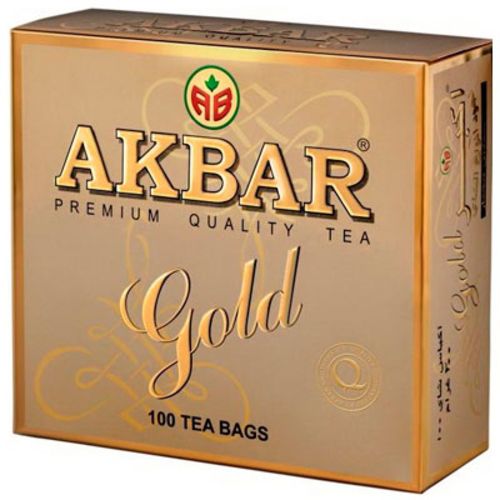 Чай Акбар Золотой 100 пакетиков