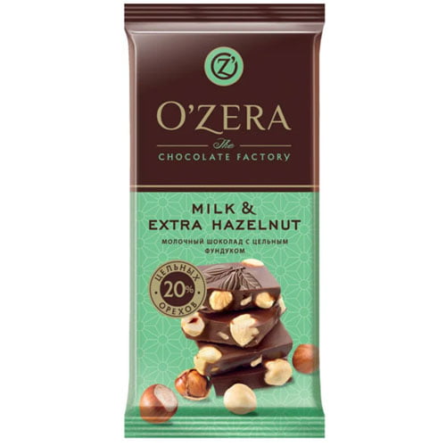 Шоколад O`Zera молочный с фундуком Milk&Extra Hazelnut