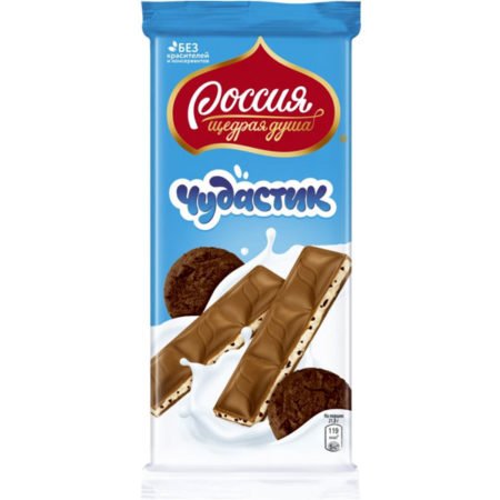 Шоколад Чудастик молочный с какао-печеньем