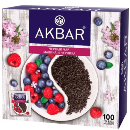Чай Акбар малина и черника 100