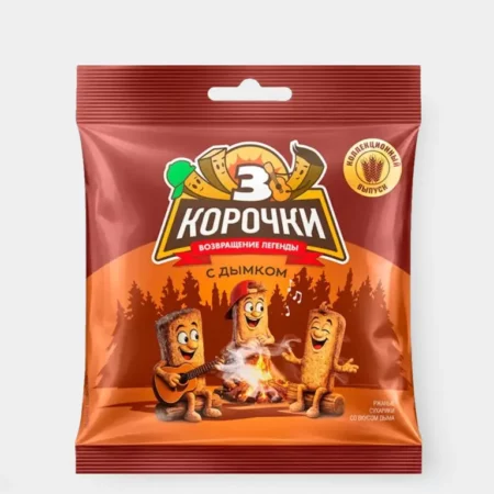 Сухарики «3 Корочки» С дымком 40 грамм * 60